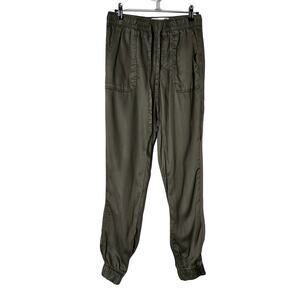 C & C California 100% Lyocell Pull On Jogger Pants Green Womens XS
